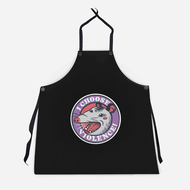 I Choose Violence Opossum-Unisex-Kitchen-Apron-tobefonseca