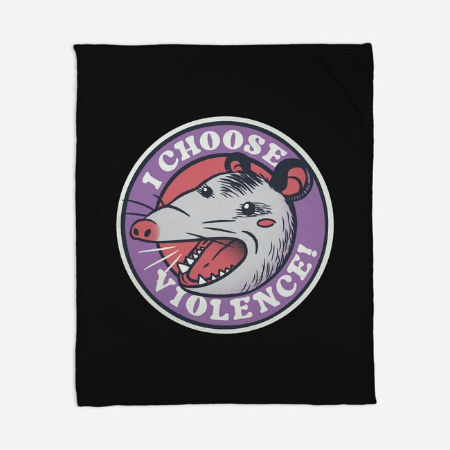 I Choose Violence Opossum-None-Fleece-Blanket-tobefonseca