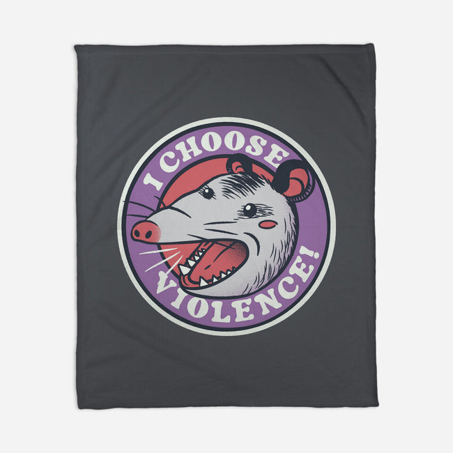 I Choose Violence Opossum-None-Fleece-Blanket-tobefonseca