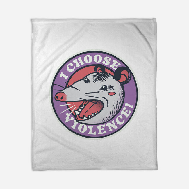 I Choose Violence Opossum-None-Fleece-Blanket-tobefonseca