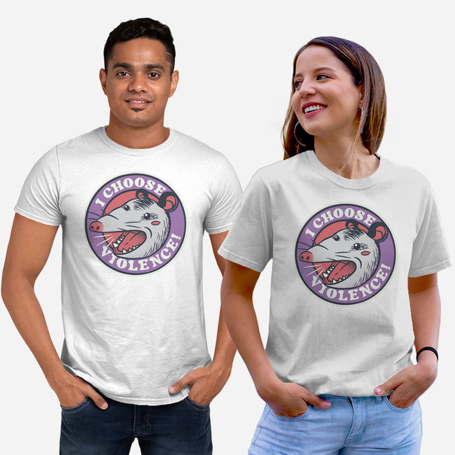 I Choose Violence Opossum-Unisex-Basic-Tee-tobefonseca