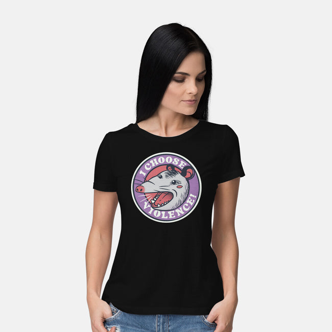 I Choose Violence Opossum-Womens-Basic-Tee-tobefonseca