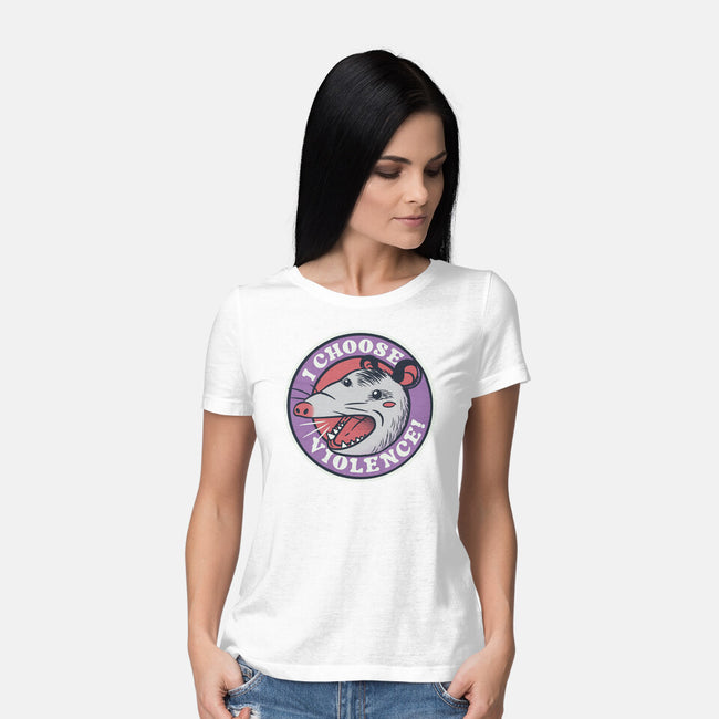 I Choose Violence Opossum-Womens-Basic-Tee-tobefonseca