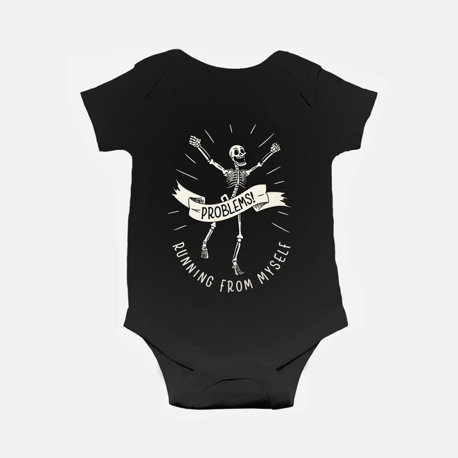 Running From Myself Skeleton-Baby-Basic-Onesie-tobefonseca