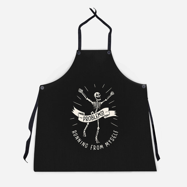 Running From Myself Skeleton-Unisex-Kitchen-Apron-tobefonseca