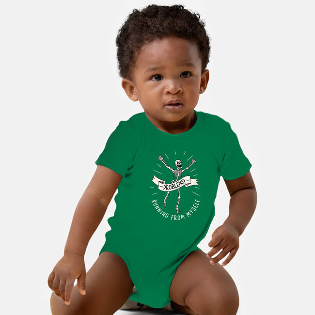 Running From Myself Skeleton-Baby-Basic-Onesie-tobefonseca