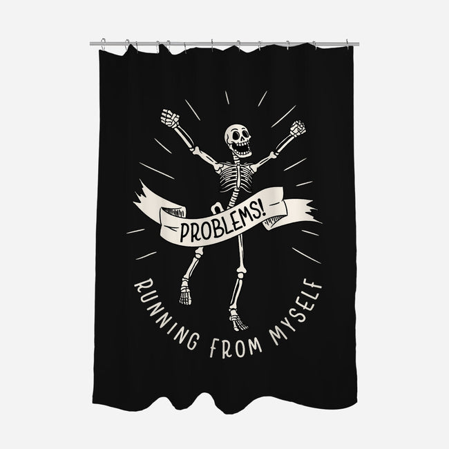 Running From Myself Skeleton-None-Polyester-Shower Curtain-tobefonseca