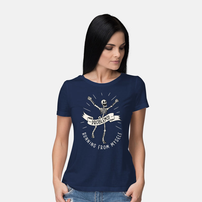 Running From Myself Skeleton-Womens-Basic-Tee-tobefonseca