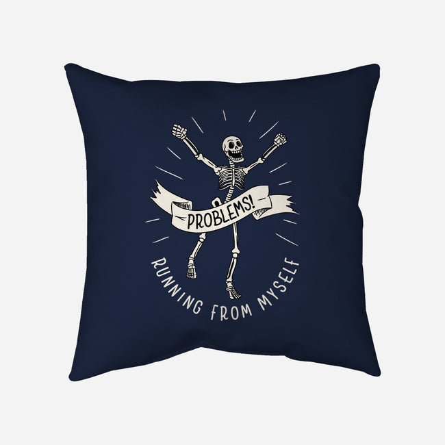 Running From Myself Skeleton-None-Removable Cover-Throw Pillow-tobefonseca