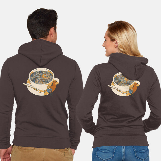 Starry Night Coffee-Unisex-Zip-Up-Sweatshirt-tobefonseca