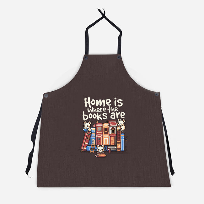 Home Is Where The Books Are-Unisex-Kitchen-Apron-NemiMakeit