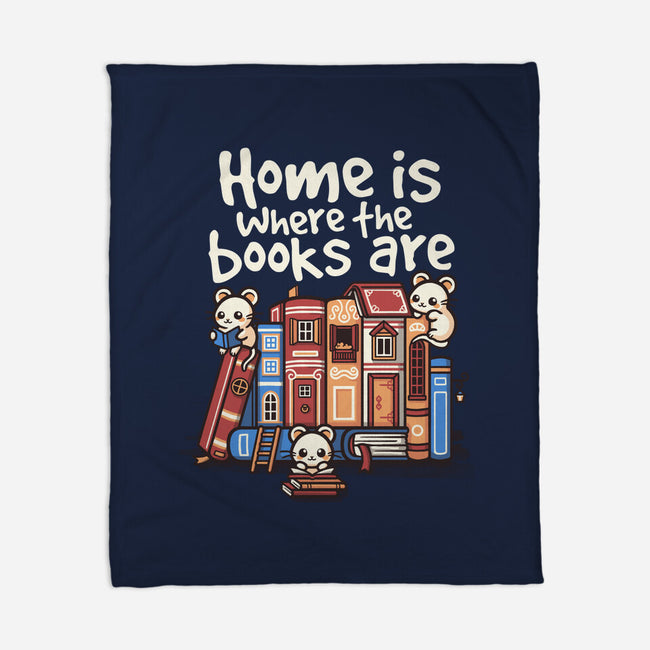 Home Is Where The Books Are-None-Fleece-Blanket-NemiMakeit