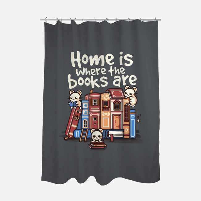 Home Is Where The Books Are-None-Polyester-Shower Curtain-NemiMakeit