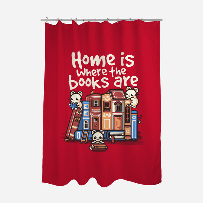 Home Is Where The Books Are-None-Polyester-Shower Curtain-NemiMakeit