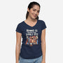 Home Is Where The Books Are-Womens-V-Neck-Tee-NemiMakeit