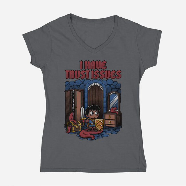 RPG Trust Issues-Womens-V-Neck-Tee-Studio Mootant