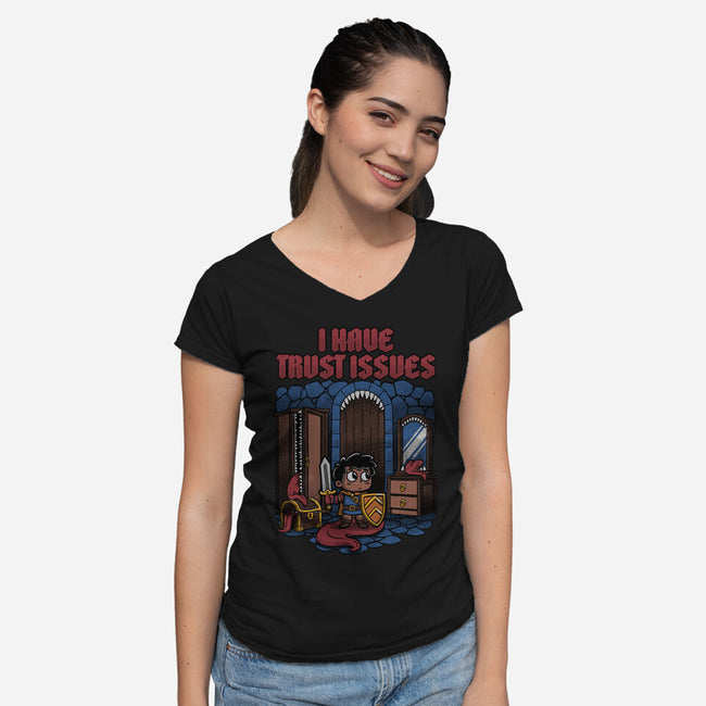 RPG Trust Issues-Womens-V-Neck-Tee-Studio Mootant