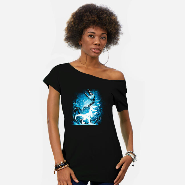 Raptor Fossil-Womens-Off Shoulder-Tee-Vallina84