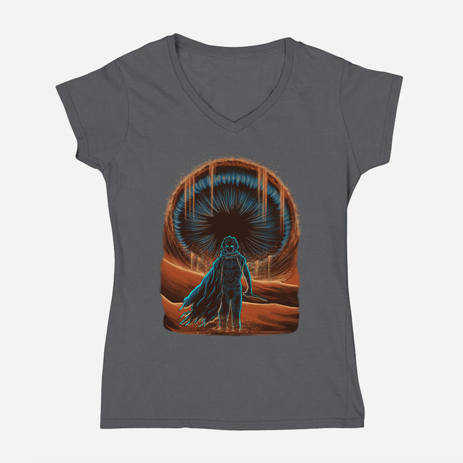 Welcome To Arrakis-Womens-V-Neck-Tee-rmatix