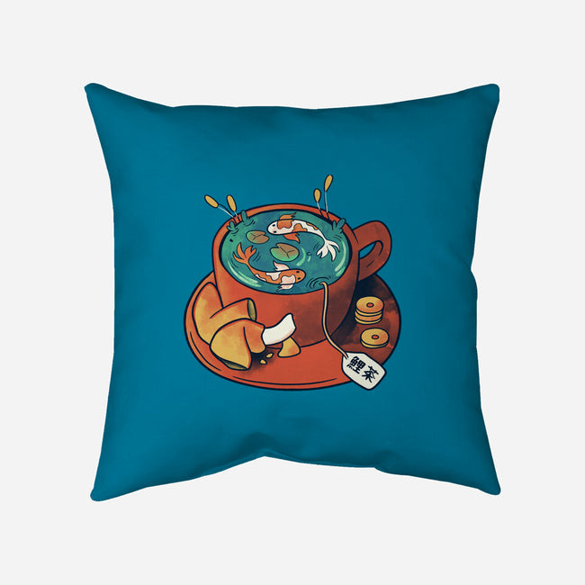 Koi Tea Zen Break-None-Removable Cover-Throw Pillow-tobefonseca