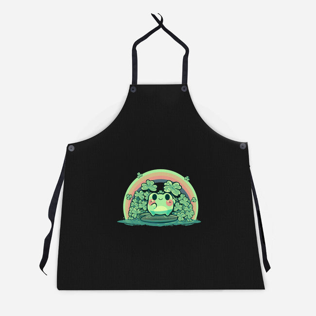 Lucky Little Frog-Unisex-Kitchen-Apron-TechraNova