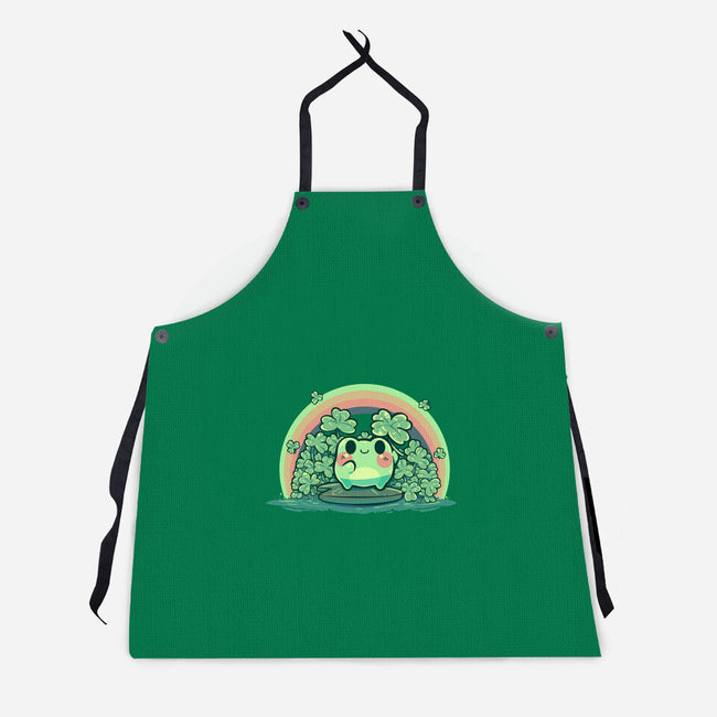 Lucky Little Frog-Unisex-Kitchen-Apron-TechraNova