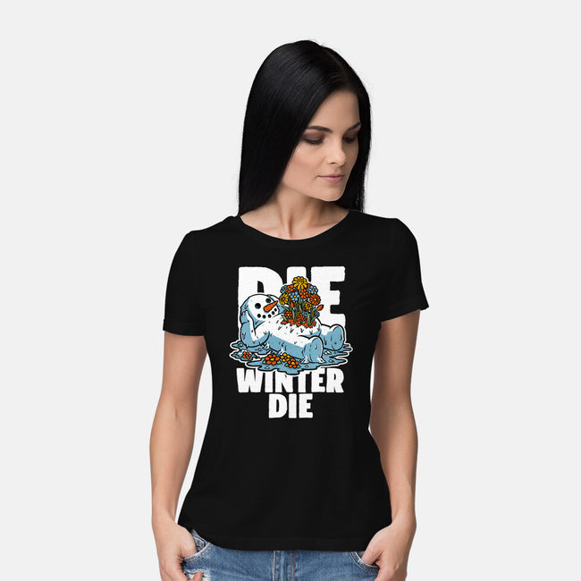 Snowman Spring-Womens-Basic-Tee-Studio Mootant