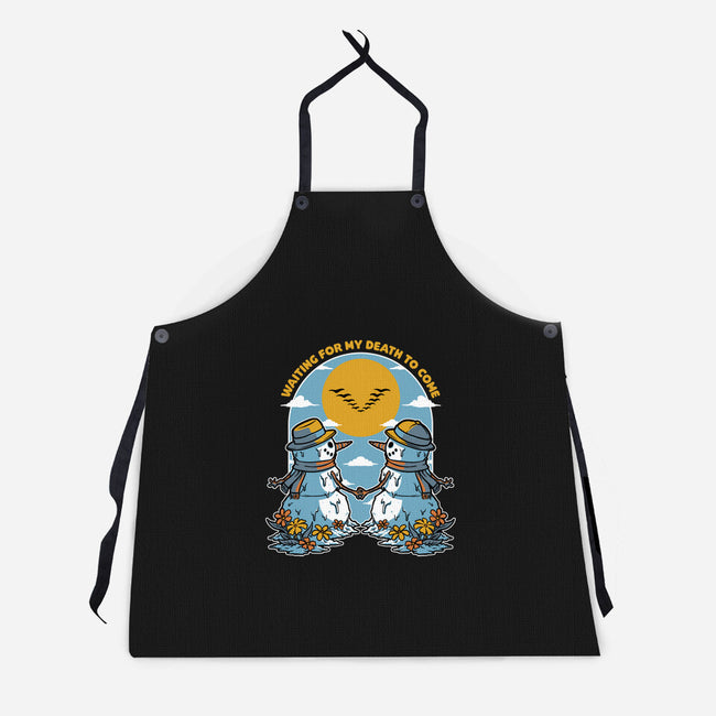 Snowman Irony Spring-Unisex-Kitchen-Apron-Studio Mootant