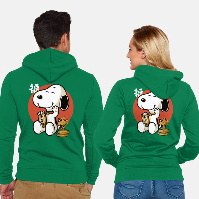 Luck Money Beagle-Unisex-Zip-Up-Sweatshirt-Studio Mootant