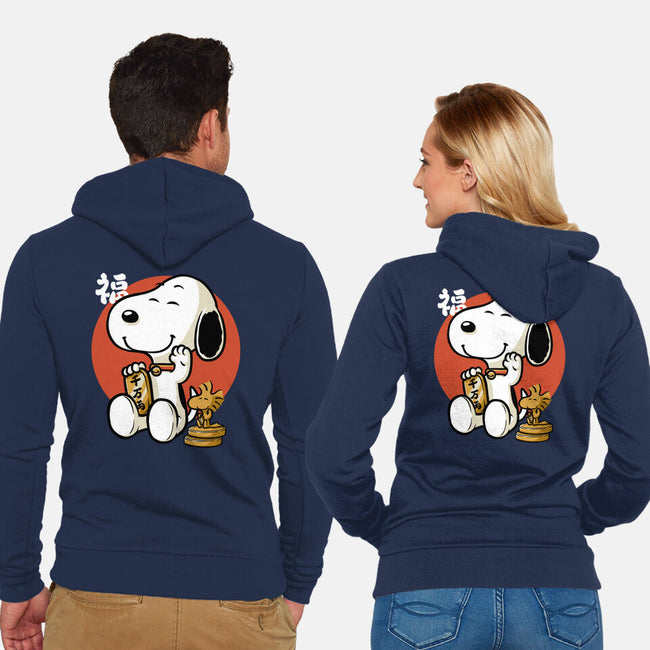 Luck Money Beagle-Unisex-Zip-Up-Sweatshirt-Studio Mootant