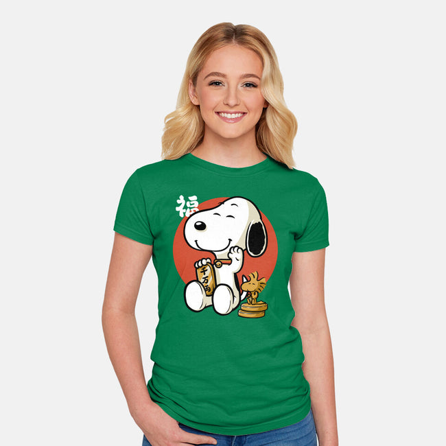 Luck Money Beagle-Womens-Fitted-Tee-Studio Mootant