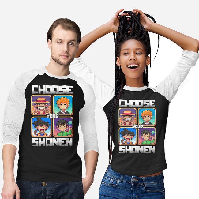 Choose Your Shonen-Unisex-Baseball-Tee-2DFeer