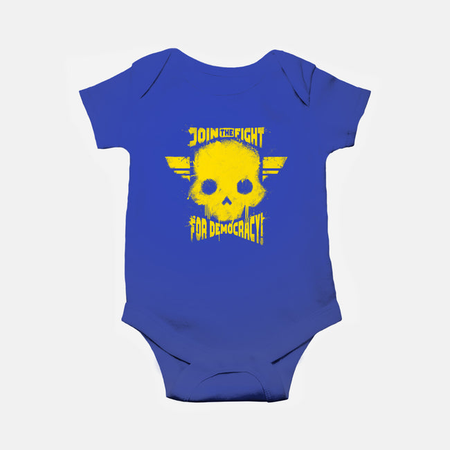 Join The Fight Democracy-Baby-Basic-Onesie-rocketman_art