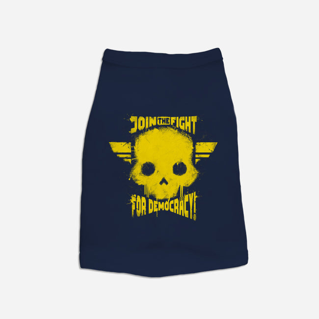 Join The Fight Democracy-Dog-Basic-Pet Tank-rocketman_art