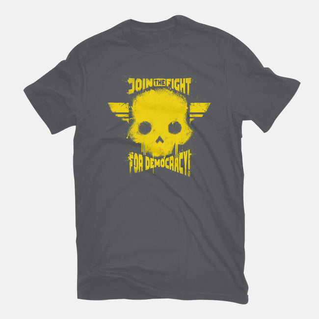 Join The Fight Democracy-Womens-Fitted-Tee-rocketman_art