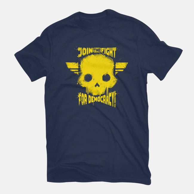 Join The Fight Democracy-Womens-Fitted-Tee-rocketman_art