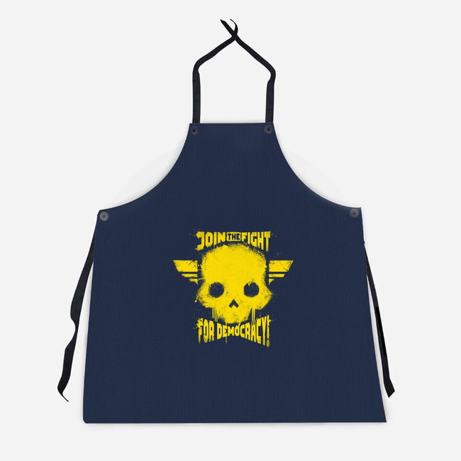 Join The Fight Democracy-Unisex-Kitchen-Apron-rocketman_art