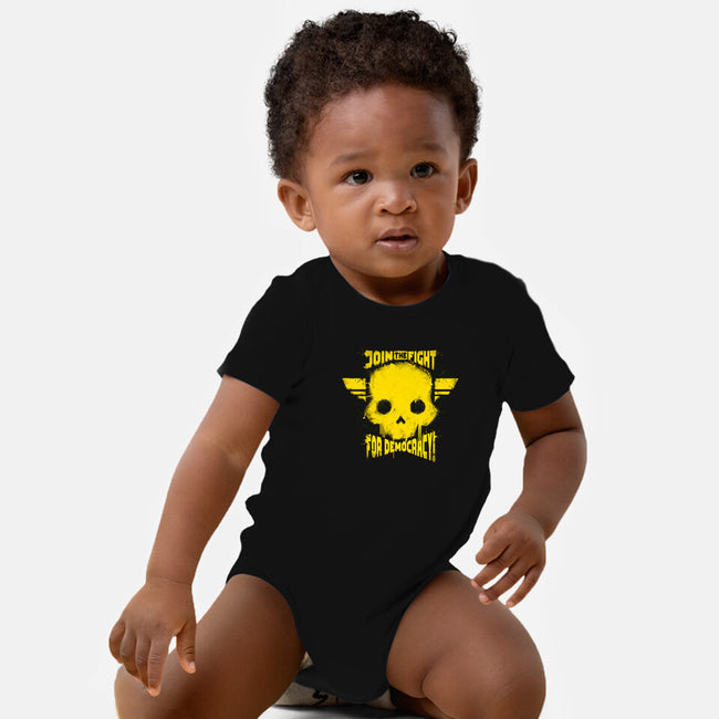 Join The Fight Democracy-Baby-Basic-Onesie-rocketman_art