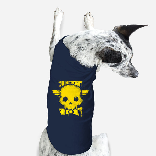 Join The Fight Democracy-Dog-Basic-Pet Tank-rocketman_art