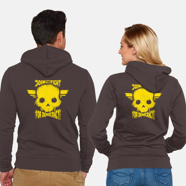 Join The Fight Democracy-Unisex-Zip-Up-Sweatshirt-rocketman_art