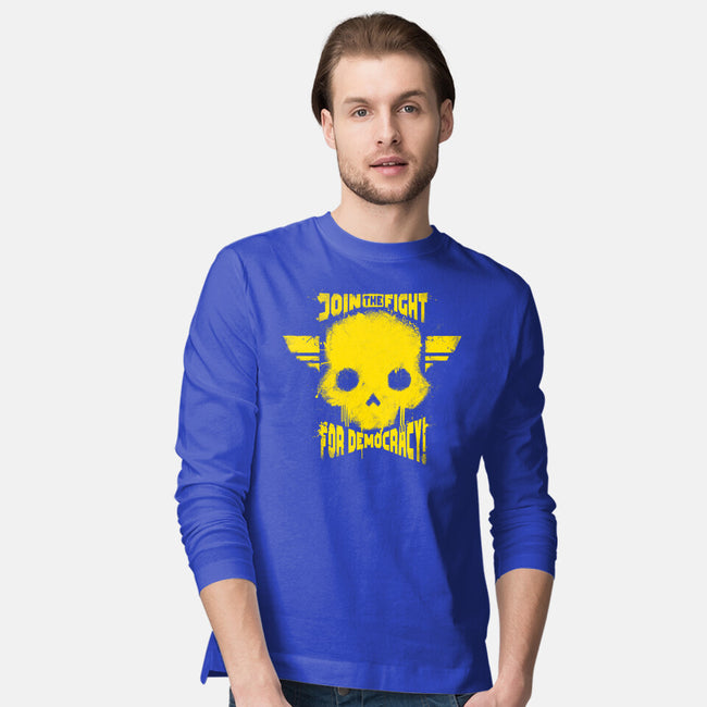 Join The Fight Democracy-Mens-Long Sleeved-Tee-rocketman_art