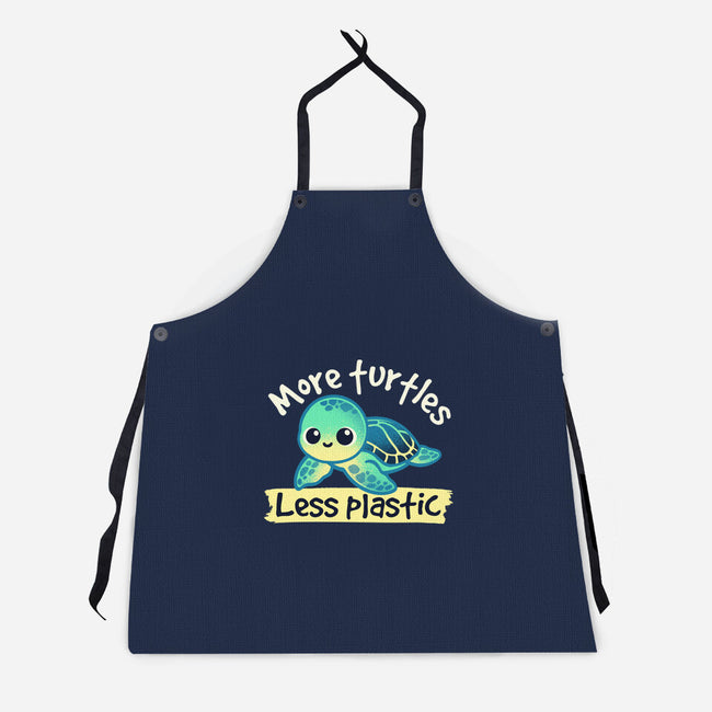 More Turtles Less Plastic-Unisex-Kitchen-Apron-NemiMakeit