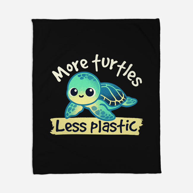 More Turtles Less Plastic-None-Fleece-Blanket-NemiMakeit