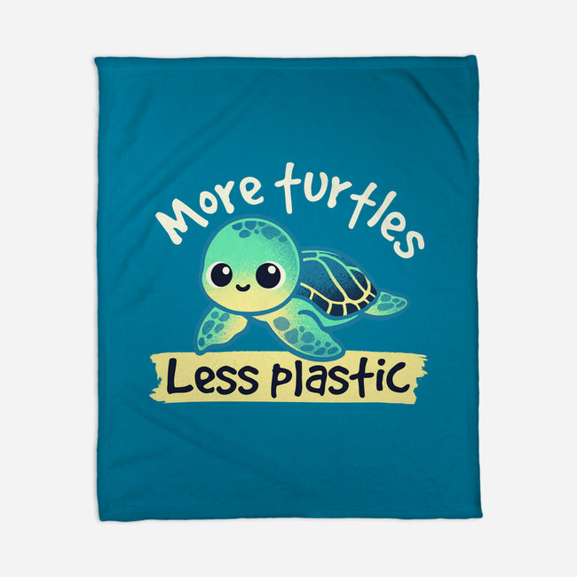 More Turtles Less Plastic-None-Fleece-Blanket-NemiMakeit