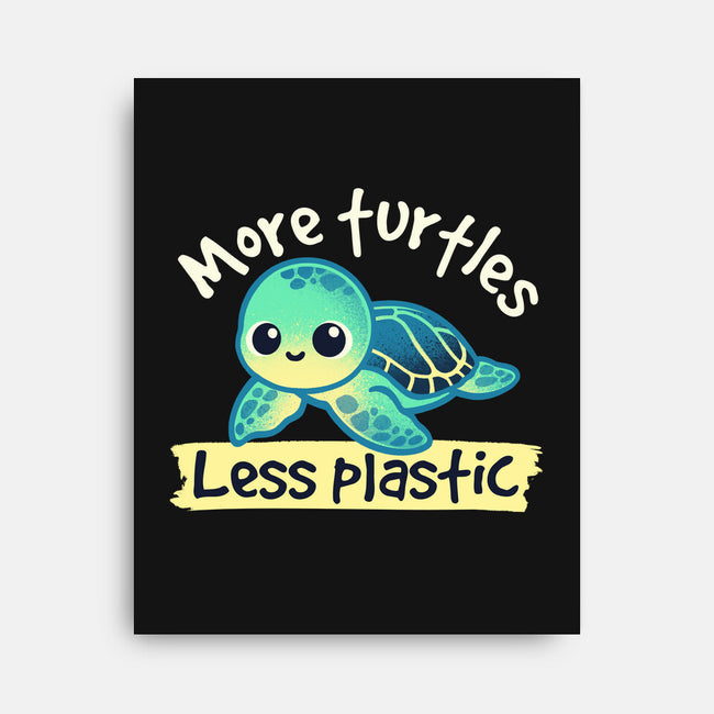 More Turtles Less Plastic-None-Stretched-Canvas-NemiMakeit