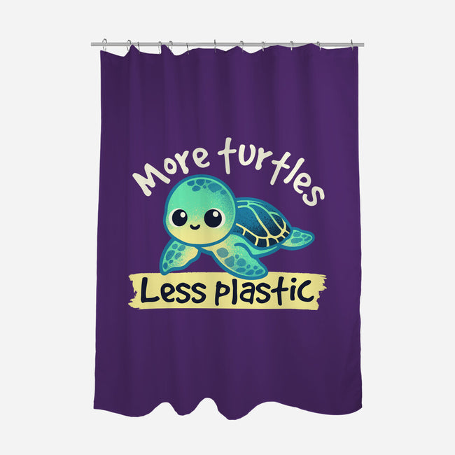 More Turtles Less Plastic-None-Polyester-Shower Curtain-NemiMakeit