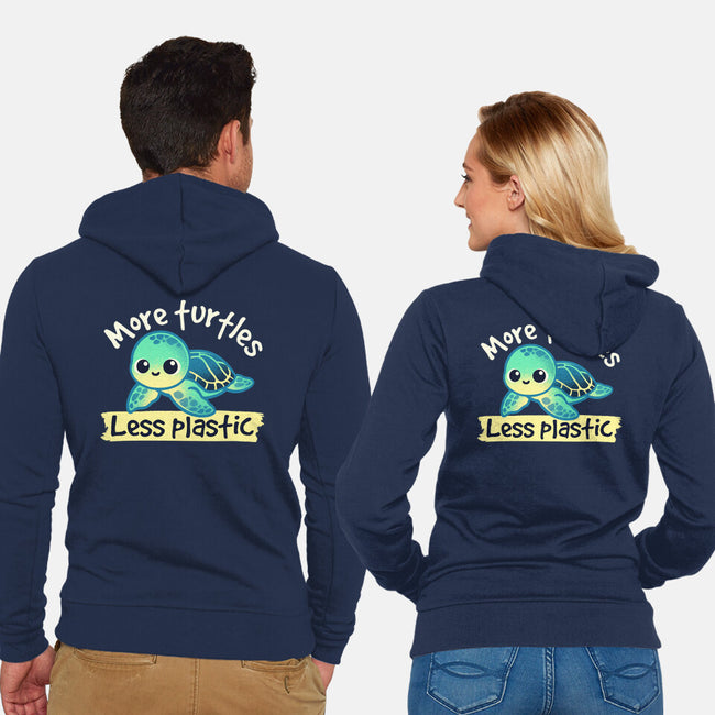 More Turtles Less Plastic-Unisex-Zip-Up-Sweatshirt-NemiMakeit