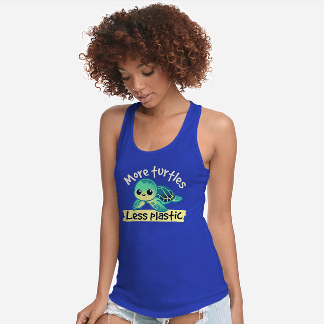 More Turtles Less Plastic-Womens-Racerback-Tank-NemiMakeit