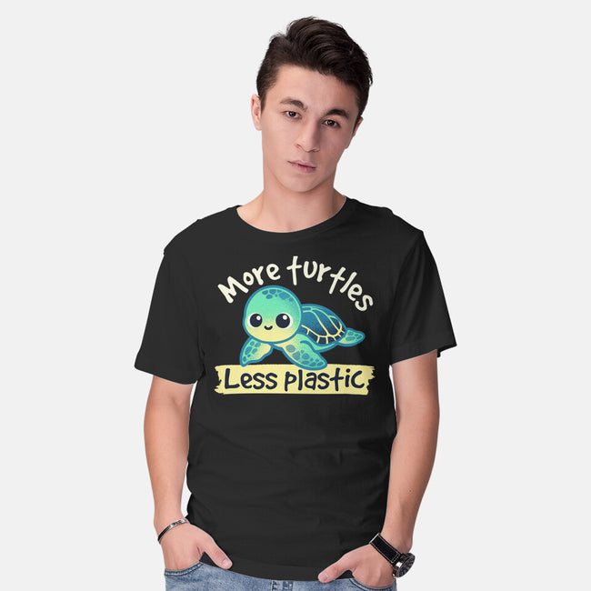 More Turtles Less Plastic-Mens-Basic-Tee-NemiMakeit