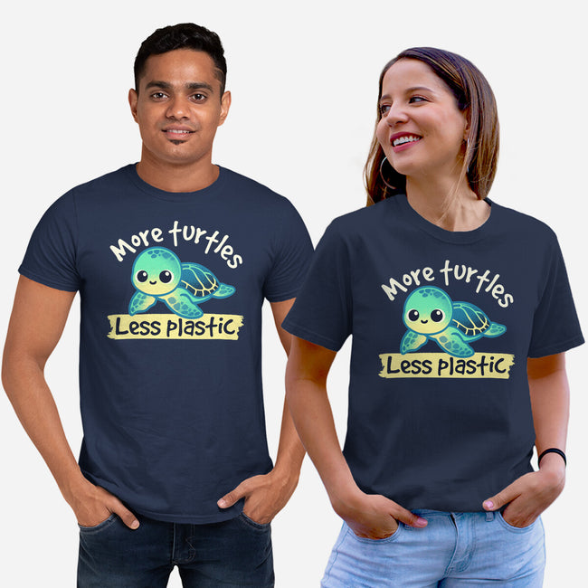 More Turtles Less Plastic-Unisex-Basic-Tee-NemiMakeit